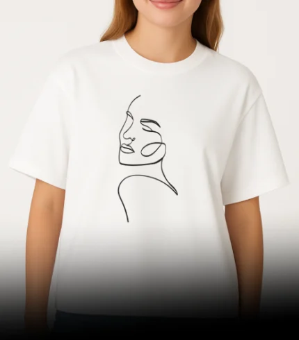 Line Art T-Shirt for Women