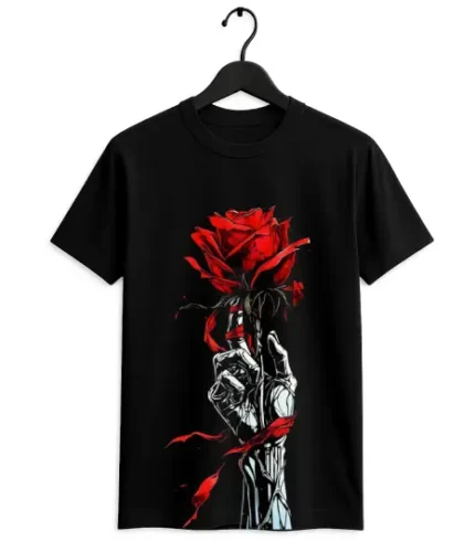 Rose Hand Graphic T-Shirt